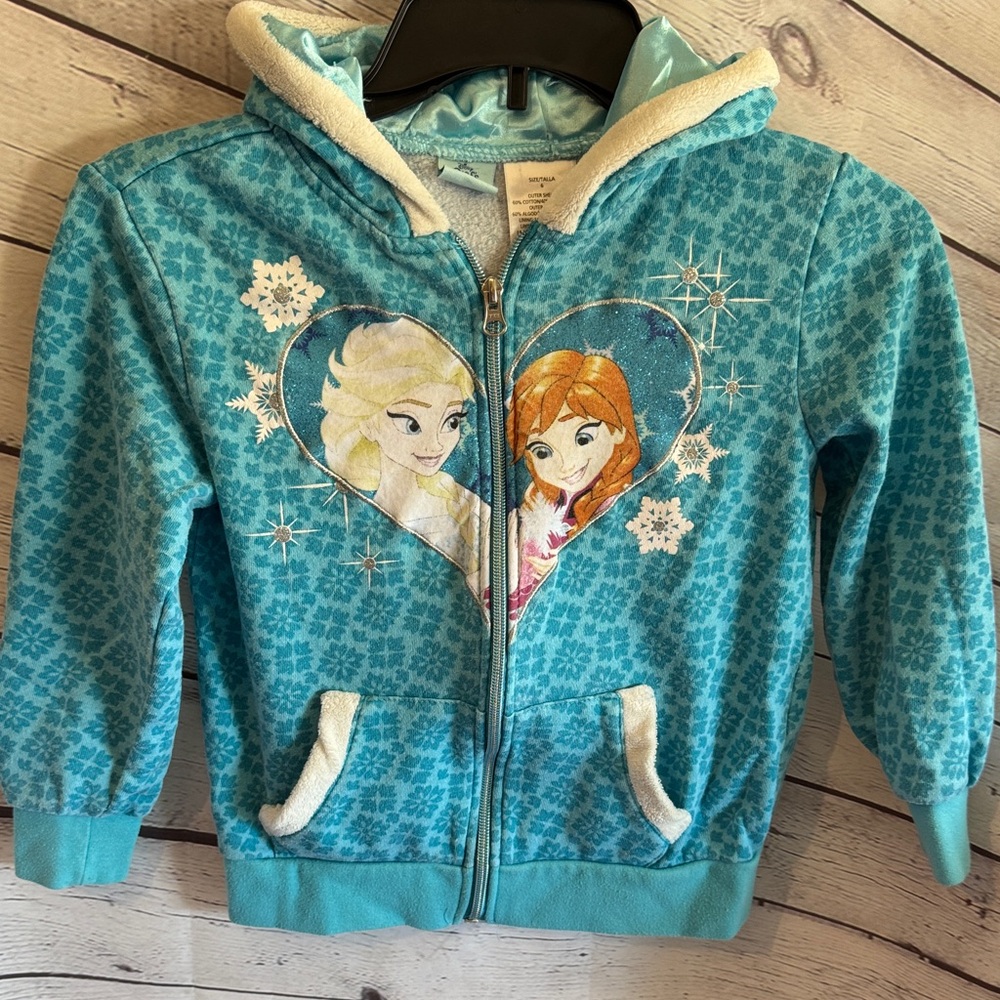 Girls Disney Frozen Blue Zip up Hoodie